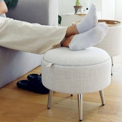 オットマン 白  椅子 収納の画像