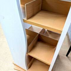 回転式 本棚 木製 ラック 5段 スリムラック の画像