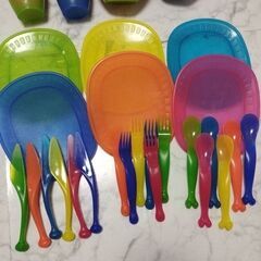 IKEA 子供 キッズ用 カトラリーセット　食器セット　クリスマス　誕生日会の画像