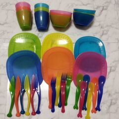 IKEA 子供 キッズ用 カトラリーセット　食器セット　クリスマス　誕生日会の画像