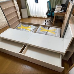 収納付き・セミダブルベッドフレームの画像