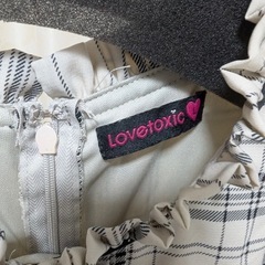 LOVETOXIC チェック柄ひざ丈ワンピース 長袖の画像