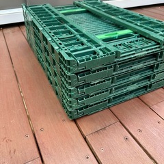 ⭐️早い者勝ち！タイムセール中❗️5個セット⭐️折りたたみ　プラスチック　コンテナ緑色の画像