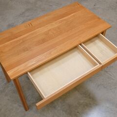 ≪zyt2630ジ≫ 良品計画 無垢材デスク 引出付 オーク材 幅110cm 15-874781 机/おしゃれ/北欧/シンプル/無印良品/中古家具/リユースストレージ仙台 071207-03の画像