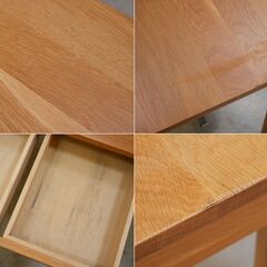 ≪zyt2630ジ≫ 良品計画 無垢材デスク 引出付 オーク材 幅110cm 15-874781 机/おしゃれ/北欧/シンプル/無印良品/中古家具/リユースストレージ仙台 071207-03の画像