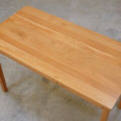 ≪zyt2630ジ≫ 良品計画 無垢材デスク 引出付 オーク材 幅110cm 15-874781 机/おしゃれ/北欧/シンプル/無印良品/中古家具/リユースストレージ仙台 071207-03の画像