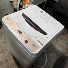 シャープ SHARP 全自動洗濯機 幅56.5cm(ボディ幅52.0cm) 6kg ステンレス穴なし槽 ブラウン系 ES-GE6F-Tの画像