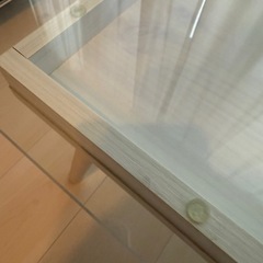 ガラステーブル　ホワイトオーク　の画像