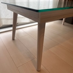 ガラステーブル　ホワイトオーク　の画像