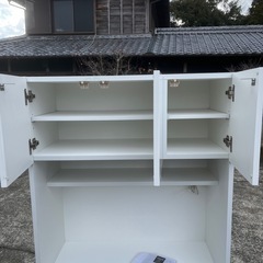 ★美品★nitori ニトリ　食器棚 ETONA（エトナ）キッキンカウンター　90KB-WH ホワイト★の画像