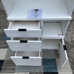 ★美品★nitori ニトリ　食器棚 ETONA（エトナ）キッキンカウンター　90KB-WH ホワイト★の画像