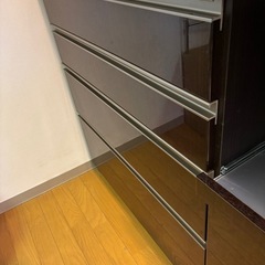 カップボード 食器棚 幅120 プレファ 高橋木工所　ブラウン 日本製の画像