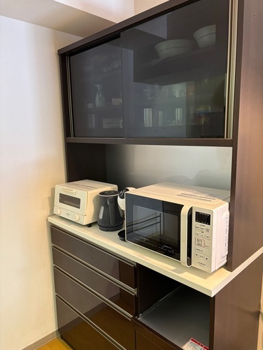 カップボード 食器棚 幅120 プレファ 高橋木工所 ブラウン 日本製