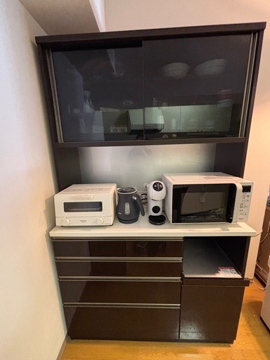 カップボード 食器棚 幅120 プレファ 高橋木工所 ブラウン 日本製