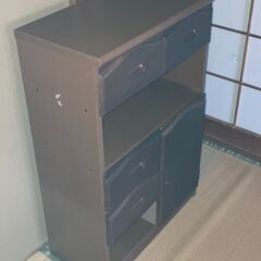 電話置台＋収納棚の画像