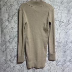 EMODA ハーフジップニットワンピース ベージュの画像