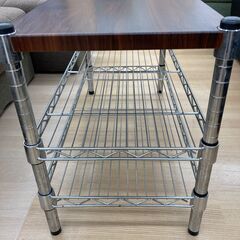 A-851【リユースのサカイ野々市店】ジモティ来店特価‼ メタルラック 天板付き ブラウン  クリーニング済みの画像