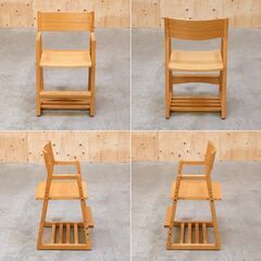 ≪zyt2631ジ≫ ACTUS/アクタス Fチェア オーク材 学習椅子/キッズチェア/おしゃれ/北欧/シンプル/無垢材/積層材/中古家具/リユースストレージ仙台 071207-04の画像