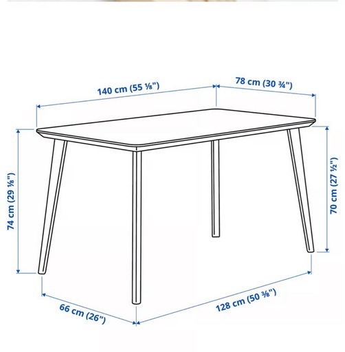 【IKEA】リーサボー/ダイニングテーブルとチェア4脚セット
