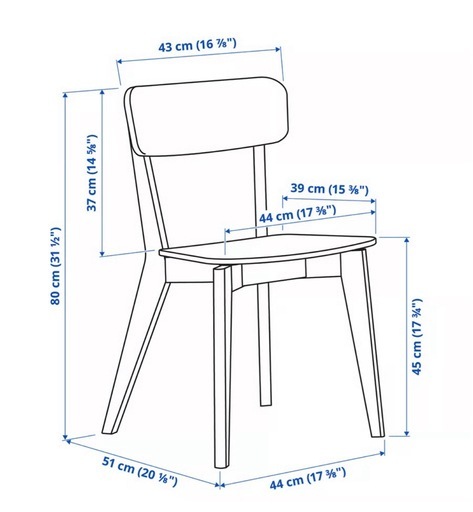 【IKEA】リーサボー/ダイニングテーブルとチェア4脚セット
