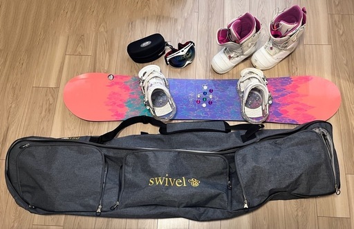 スノーボード 5点セット(ボード、ビンディング、ブーツ、ケース