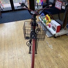 🔥人気🔥26インチ自転車 QS21C03225 シティサイクル ママチャリ ギア付き ブラック レッド No.2223 NHの画像