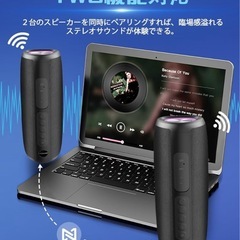 【新品】Bluetooth スピーカー　ワイヤレス 24時間連続再生 強化された低音　LEDライト付き マイク内蔵 ハンズフリー通話 IPX7防水 小型 持ち運びやすい お風呂で使用可能の画像