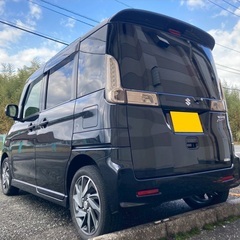 快適なターボ☆ Bluetooth対応ナビ付き☆月々1万円〜分割払い可❗️ 車検2年付き！【名義変更代込み】大人気☆スズキ スペーシア カスタム☆走行中DVD見れます☆ETC付き☆両側電動スライドドア☆ドラレコ☆スマートキー☆フルオートエアコン☆純正アルミ☆事故修復歴無し☆そのまま乗って帰れます‼️の画像