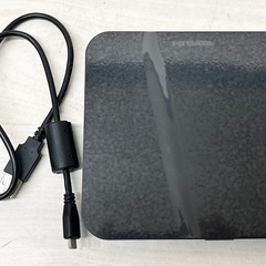 M【中古品】ポータブルDVDドライブ　I・O DATA DVRP-U8LK USB端子 外付け CD DVD 再生 録画 ドライブ 現状品の画像