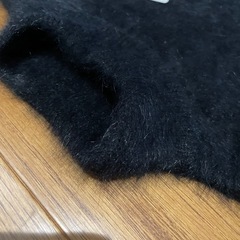 ブラック　アンゴラニット半袖の画像