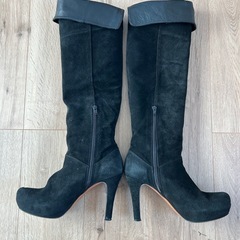 LANVIN en Bleu スエード　ロングブーツ　ハイヒール 23.5の画像