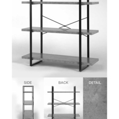 LOWYA オープンシェルフ 幅100 3段 スチールラック ディスプレイシェルフの画像