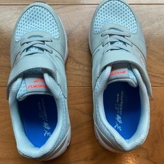 瞬足 413-402 グリーン 21.5cm メッシュ スニーカー ベルクロの画像