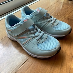 瞬足 413-402 グリーン 21.5cm メッシュ スニーカー ベルクロの画像