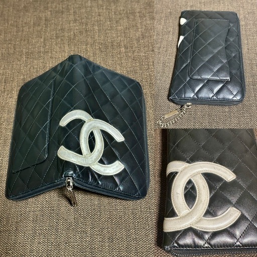 本物補償！CHANEL♡カンボンライン♡ラウンドファスナー♡黒×ピンク☆