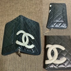 本物補償！CHANEL♡カンボンライン♡ラウンドファスナー♡黒×ピンク☆の画像