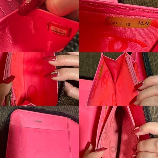 本物補償！CHANEL♡カンボンライン♡ラウンドファスナー♡黒×ピンク☆