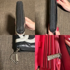 本物補償！CHANEL♡カンボンライン♡ラウンドファスナー♡黒×ピンク☆の画像