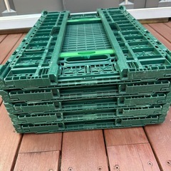 ⭐️早い者勝ち！タイムセール中❗️10個セット⭐️折りたたみ　プラスチック　コンテナ緑色の画像