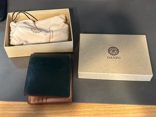【GANZO】 ガンゾ コードバン 二つ折り財布 ダークグリーン