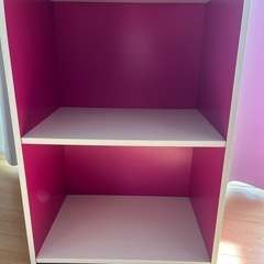 カラーボックス　３段収納　ピンク　美品の画像