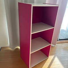 カラーボックス　３段収納　ピンク　美品の画像