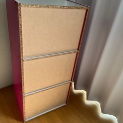 カラーボックス　３段収納　ピンク　美品の画像