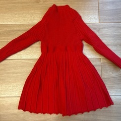 赤　クリスマス　ワンピースの画像