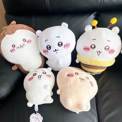 ちいかわ　ぬいぐるみ　まとめ低反発クッション　BIGボールペン　うさぎ　はちわれ　くりまんじゅう　かぶとむしの画像
