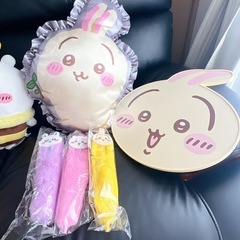 ちいかわ　ぬいぐるみ　まとめ低反発クッション　BIGボールペン　うさぎ　はちわれ　くりまんじゅう　かぶとむしの画像