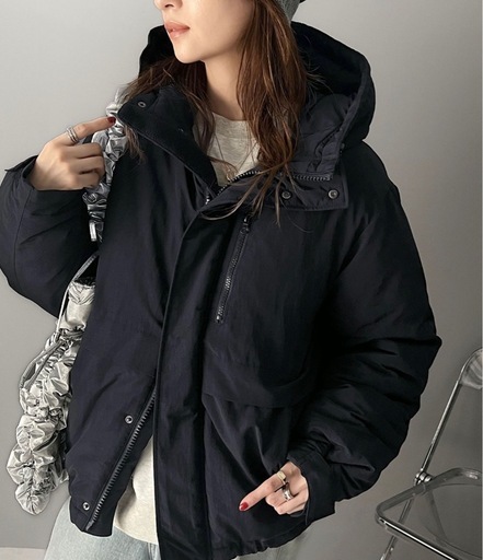 ◆ ：classicalelf・中綿スタンドネックフーディー オーバーサイズ ジャケット