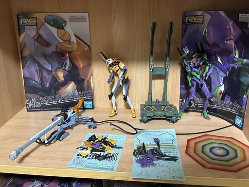 RG エヴァンゲリオン初号機台座付き＆零号機陽電子砲セット
