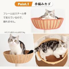 新品木製キャットタワー 133cmの画像