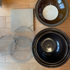 長谷園 いぶしぎん 大 燻製土鍋 直火対応 網3枚付き ※取説なしの画像